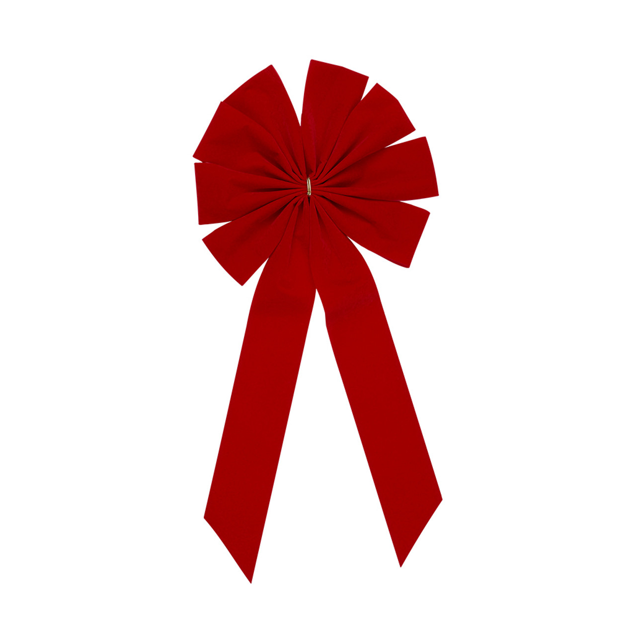 Red Christmas Bow - Plain Edge